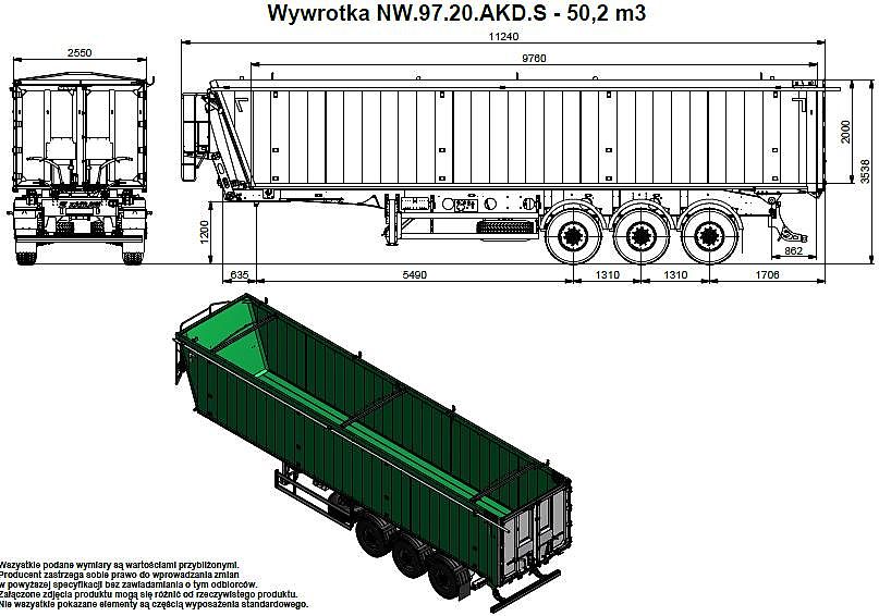 Полуприцепы самосвальные ZASLAW NW.97.20.AKD.S -50,2